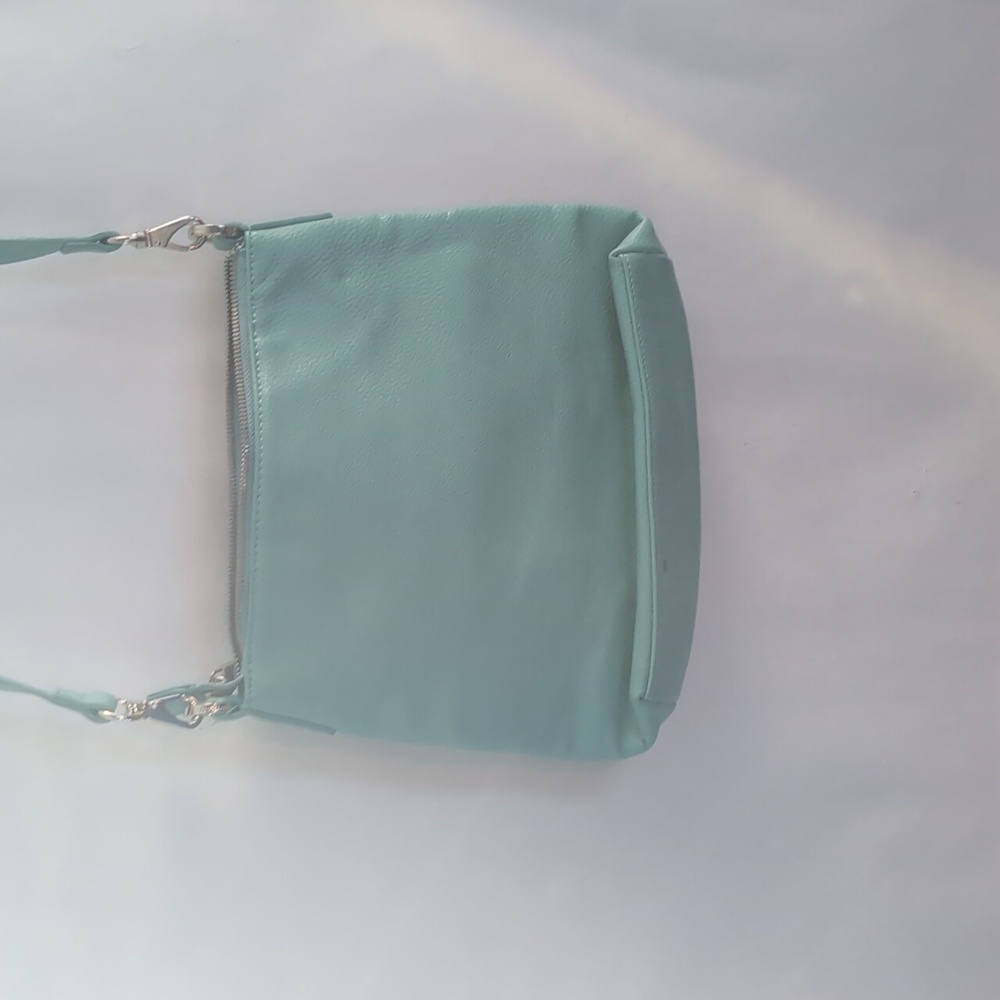 Rocco Barocco designer Teal cross body bag With gold Accents - Picture 12 of 13